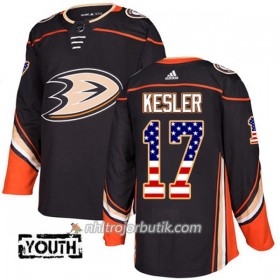 Barn Ishockey Anaheim Ducks Tröja Ryan Kesler 17 Adidas 2017-2018 Svart USA Flag Fashion Authentic
